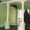 Custom hand crafted column bases and overhead arches
